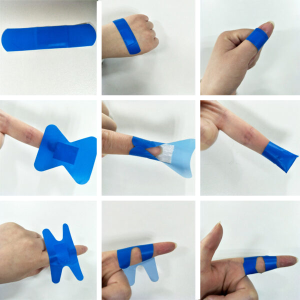 Banghaoning Custom Hot product blue PE waterproof adhesive bandage Blue Metal Detectable Band Aid Plaster Wound Plaster - Image 3