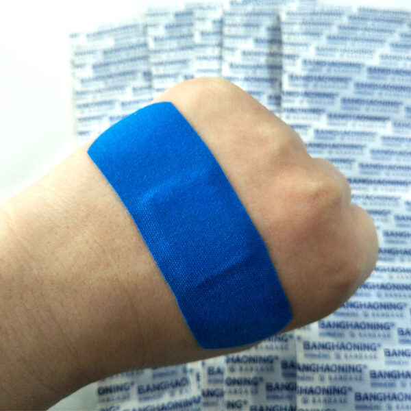 Banghaoning Custom Hot product blue PE waterproof adhesive bandage Blue Metal Detectable Band Aid Plaster Wound Plaster - Image 7